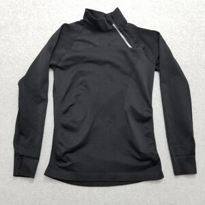 Yelete Jacket Womens Small Black Activewear‎ Zip Neck Pocket Pullover Nylon